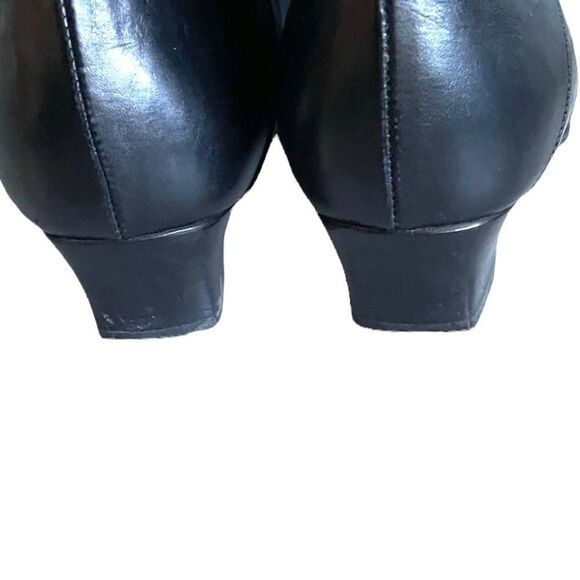 BALLY Black Leather Tall Fall Winter Lined Boots Small Heel Made In Italy 7 - Picture 9 of 14